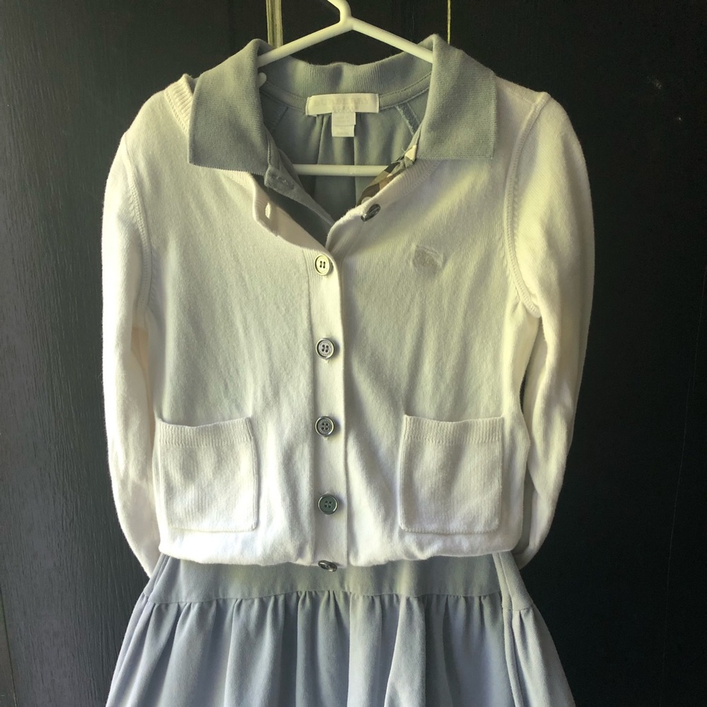 Girls Burberry Dress & Sweater, Size 8